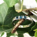 Trilogy Bar Set London Blue Topaz White Gold Ring