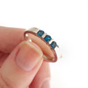 Trilogy Bar Set London Blue Topaz White Gold Ring