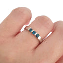 Trilogy Bar Set London Blue Topaz White Gold Ring