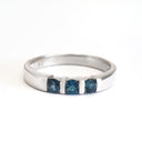 Trilogy Bar Set London Blue Topaz White Gold Ring