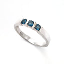 Trilogy Bar Set London Blue Topaz White Gold Ring