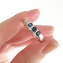 Trilogy Bar Set London Blue Topaz White Gold Ring