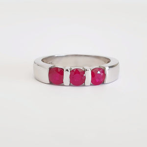 Trilogy Bar Set Ruby Ring
