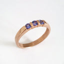 Trilogy Bar Set Tanzanite Rose Gold Ring