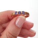 Trilogy Bar Set Tanzanite Rose Gold Ring