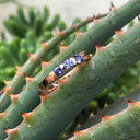 Trilogy Bar Set Tanzanite Rose Gold Ring