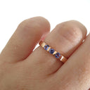 Trilogy Bar Set Tanzanite Rose Gold Ring