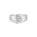 Triple Diamond Split Shank Ring