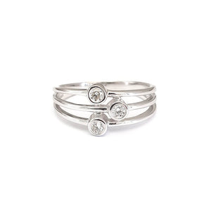 Triple Diamond Split Shank Ring
