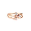 Triple Diamond Split Shank Rose Gold Ring