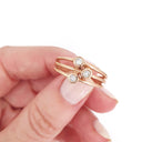 Triple Diamond Split Shank Rose Gold Ring