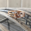 Triple Diamond Split Shank Rose Gold Ring