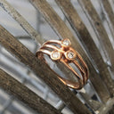 Triple Diamond Split Shank Rose Gold Ring
