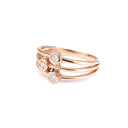 Triple Diamond Split Shank Rose Gold Ring