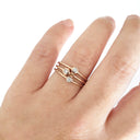 Triple Diamond Split Shank Rose Gold Ring