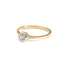 Tube Set Diamond Solitaire Engagement Ring in Yellow Gold