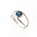 Tube Set Solitaire London Blue Topaz Set in a White Gold Split Shank Ring