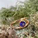 Tube Set Solitaire Tanzanite Rose Gold Split Shank Ring