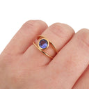 Tube Set Solitaire Tanzanite Rose Gold Split Shank Ring