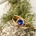 Tube Set Solitaire Tanzanite Rose Gold Split Shank Ring