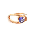 Tube Set Solitaire Tanzanite Rose Gold Split Shank Ring