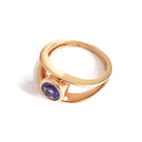 Tube Set Solitaire Tanzanite Rose Gold Split Shank Ring
