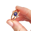 Tube Set Solitaire Tanzanite Rose Gold Split Shank Ring