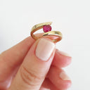 Twisted Shoulder Yellow Gold Ruby Ring