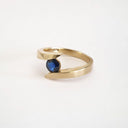 Twisted Shoulder Yellow Gold Sapphire Ring