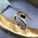 Twisted Shoulder Yellow Gold Sapphire Ring