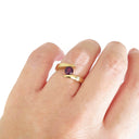 Twisted Split Shank Amethyst Yellow Gold Ring