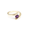 Twisted Split Shank Amethyst Yellow Gold Ring