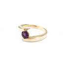 Twisted Split Shank Amethyst Yellow Gold Ring