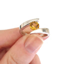  Twisted Split Shank Citrine White Gold Ring