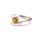  Twisted Split Shank Citrine White Gold Ring