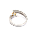  Twisted Split Shank Citrine White Gold Ring