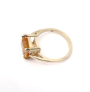 Ultra Glam Cushion Cut Citrine Double Claw Yellow Gold Ring