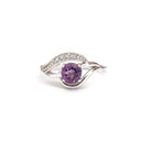 Unique Amethyst and Diamond Wave White Gold Ring