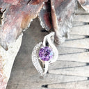 Unique Amethyst and Diamond Wave White Gold Ring