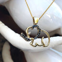 Unique Black and White Elephant Pendant