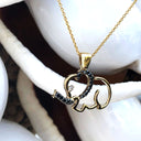 Unique Black and White Elephant Pendant