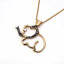 Unique Black and White Elephant Pendant