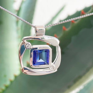 Unique Handcrafted Tanzanite and Diamond Pendant