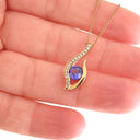 Unique Sensual Tanzanite and Diamond Pave Rose Gold Pendant