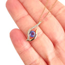 Unique Sensual Tanzanite and Diamond Pave Rose Gold Pendant