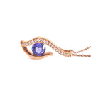Unique Sensual Tanzanite and Diamond Pave Rose Gold Pendant