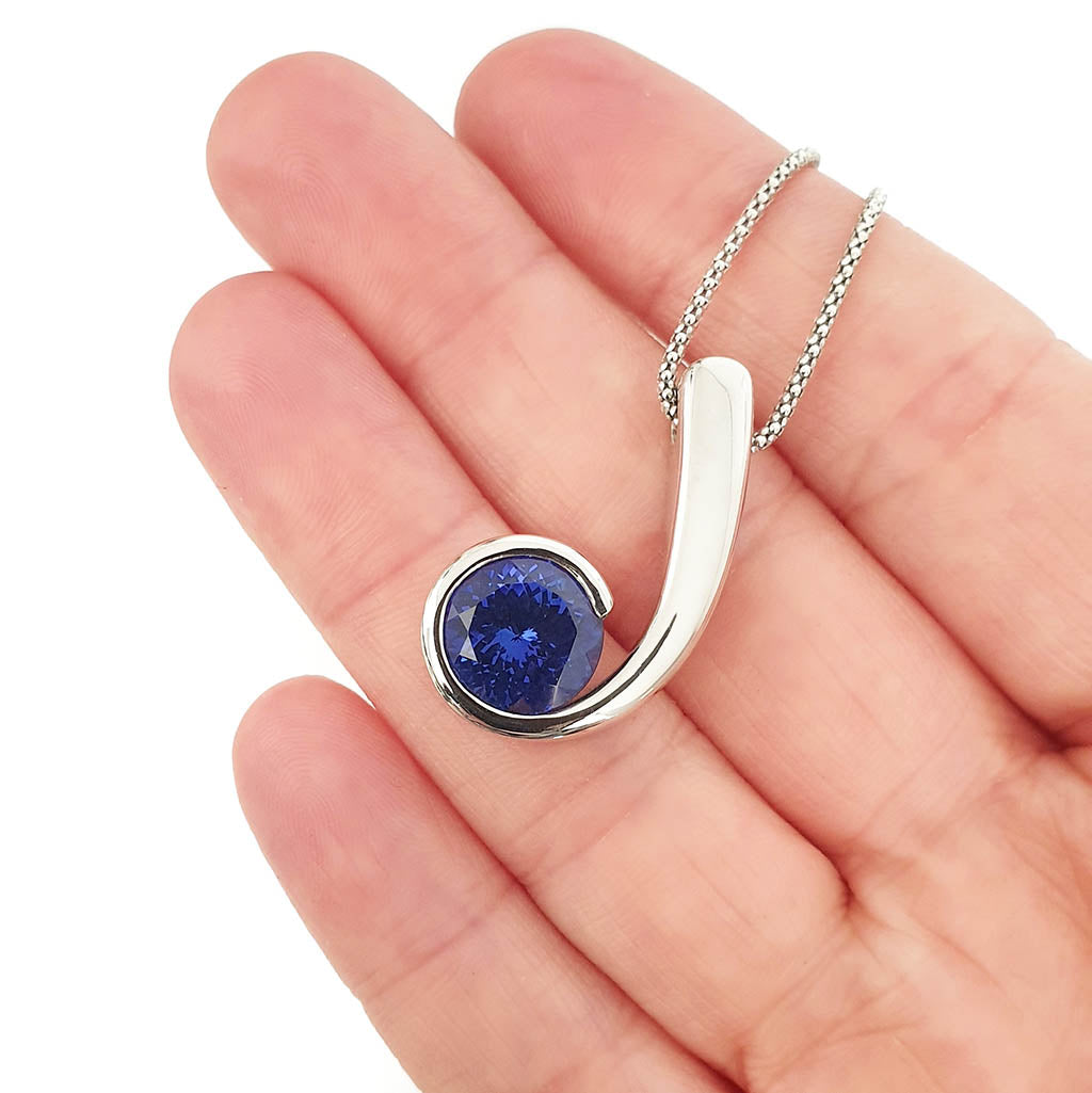 Unique Spiral Inspired Handcrafted Filigree Tanzanite Pendant