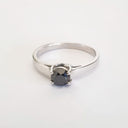 Unique Trellis Set Black Diamond Solitaire Ring 