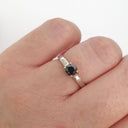 Unique Trellis Set Black Diamond Solitaire Ring 
