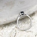 Unique Trellis Set Black Diamond Solitaire Ring